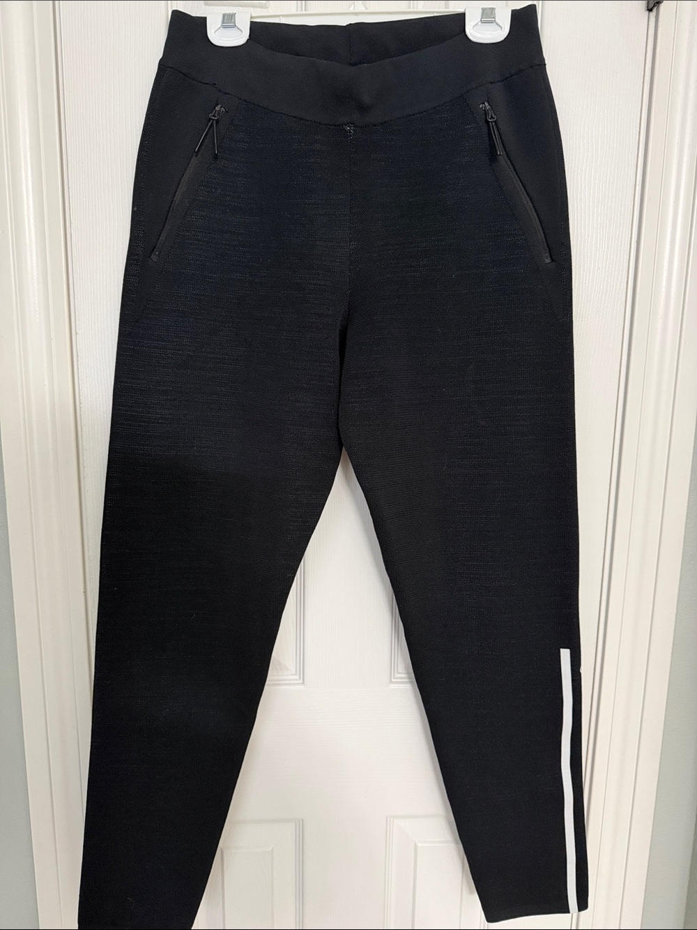 adidas Black Jogger Sweatpants with White Side Stripe